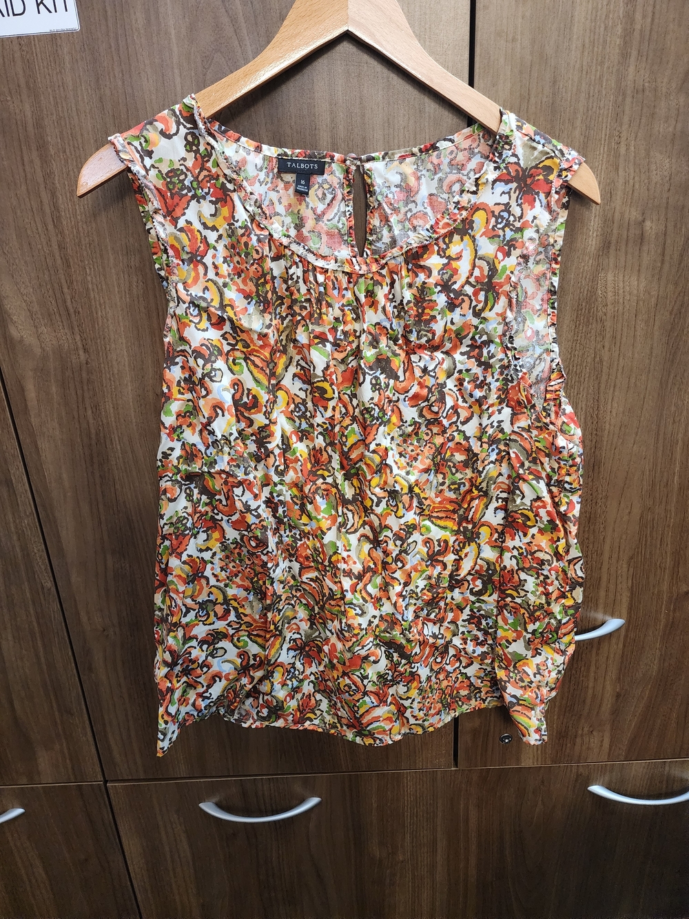 Talbots Orange Multi Floral Sleeveless Camisole